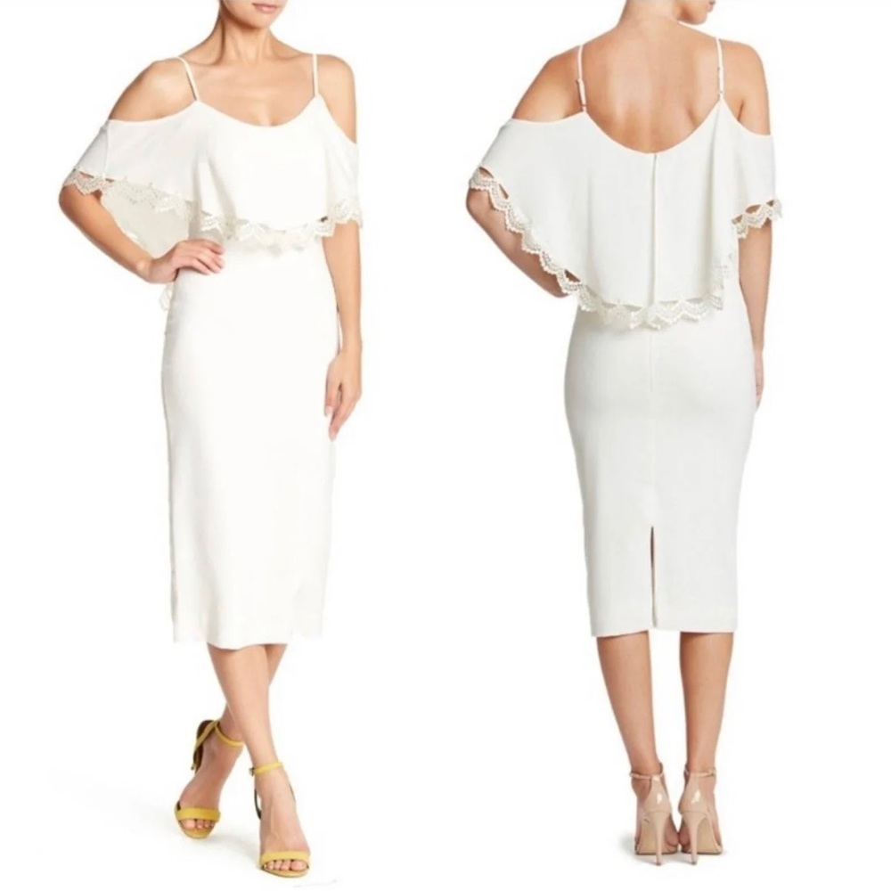 Dress The Population Beth White Dress Size M